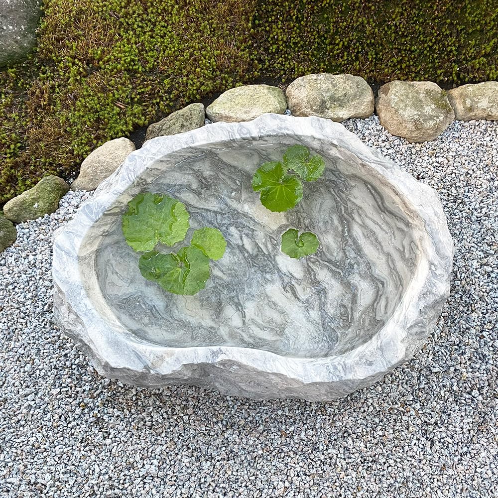 Amazon.co.jp: 大理石 つくばい 手水鉢 石 睡蓮鉢 大型 おしゃれ B